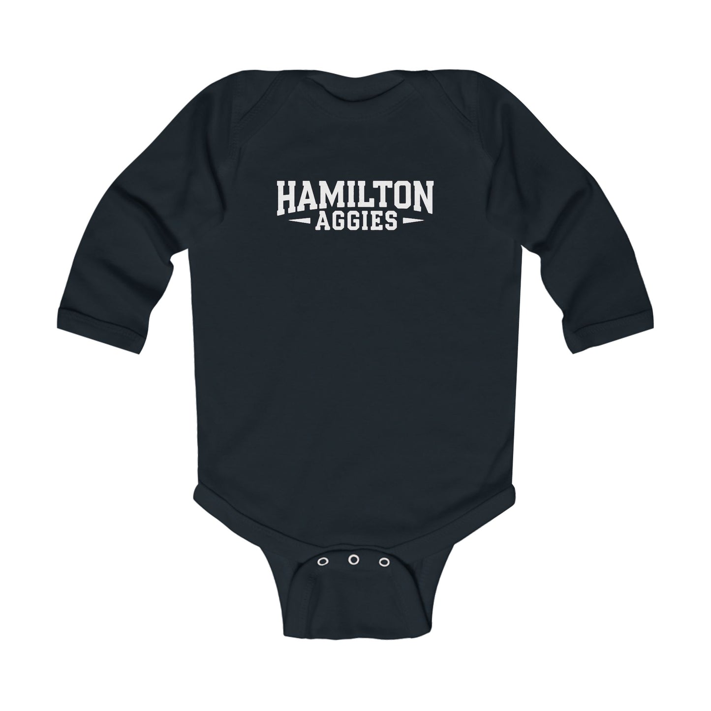 Long Sleeve Baby Bodysuit \ Hamilton Aggies \ HA3