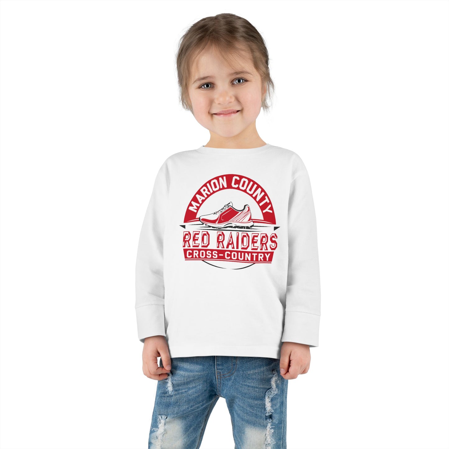 Toddler Long Sleeve Tee \ Marion County Red Raiders Cross-Country \ MCCC1