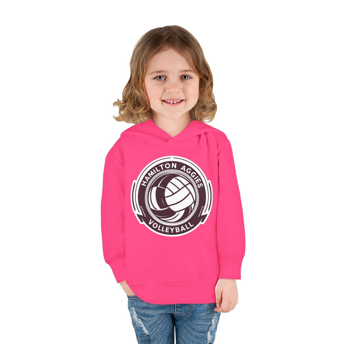 Toddler Hoodie Sweatshirt \ Hamilton Aggies Volleyball \ HAV1