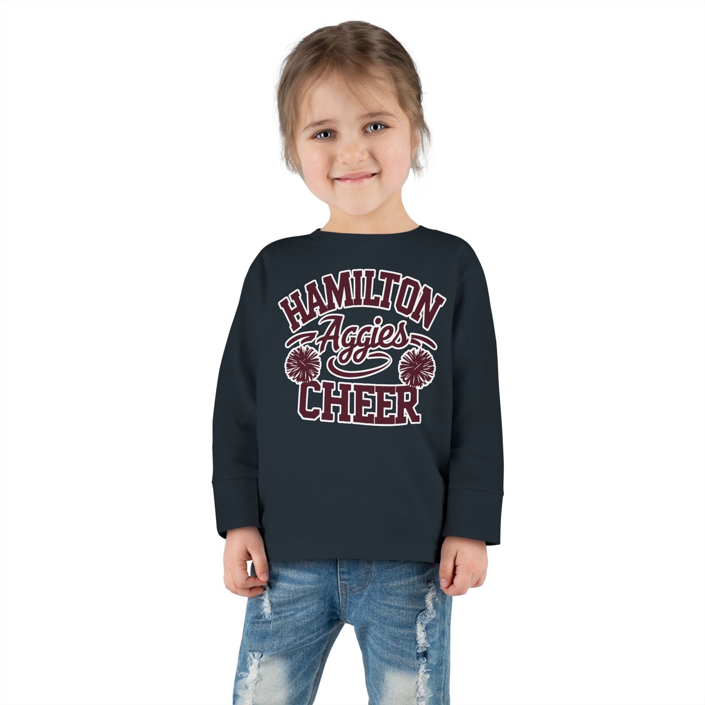 Toddler Long Sleeve Tee \ Hamilton Aggies Cheer \ Style HAC2