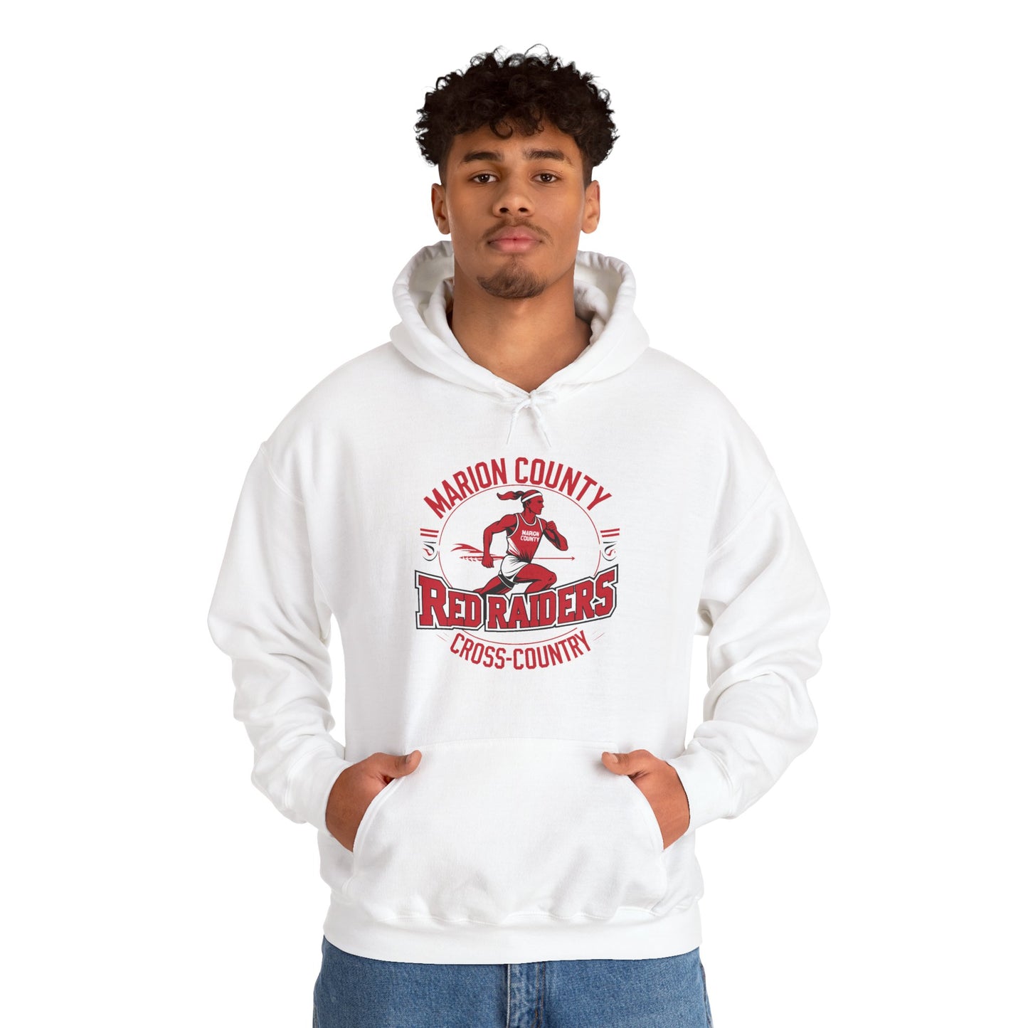 Adult Hoodie Sweatshirt \ Marion County Red Raiders Cross-Country \ MCCC2