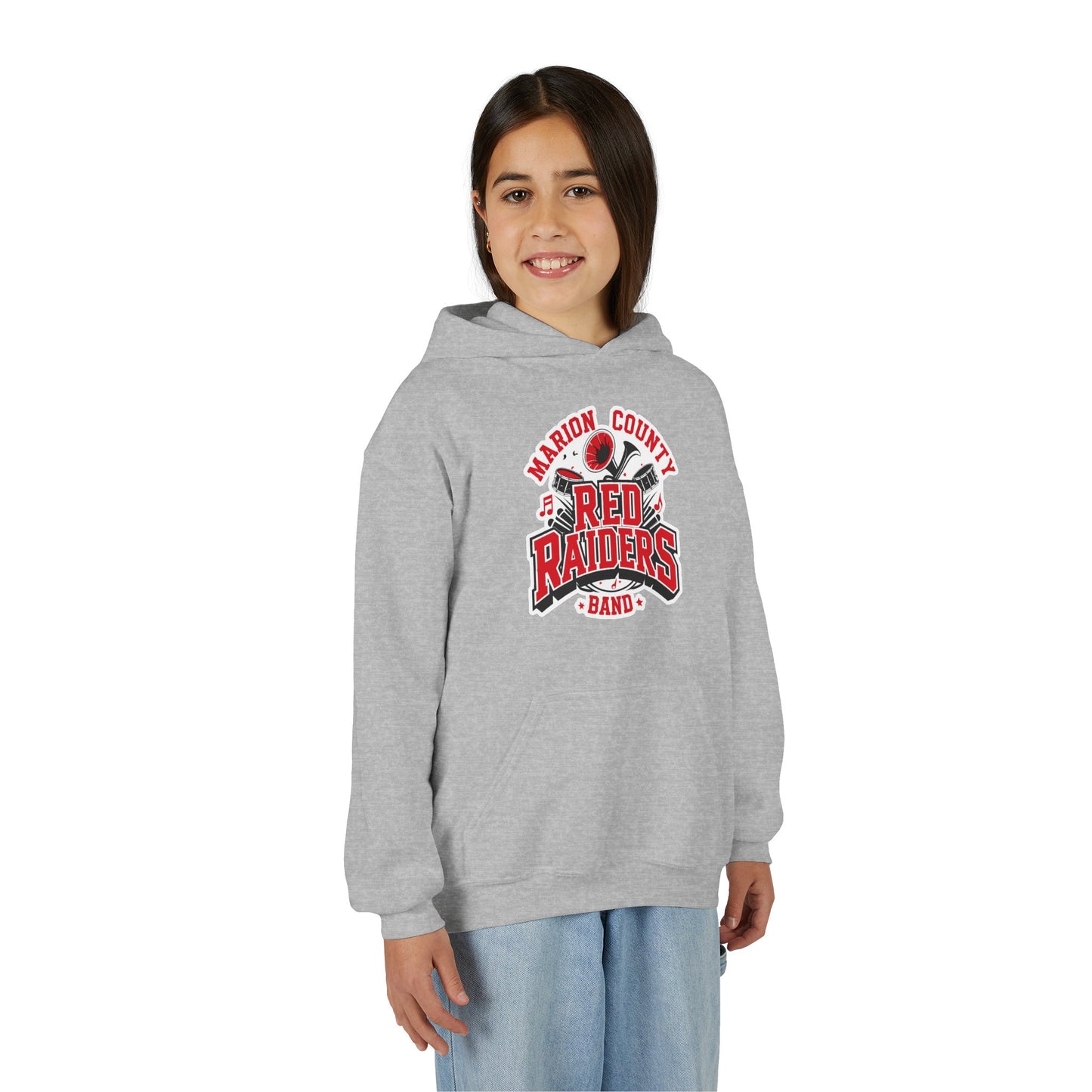 Youth Hoodie Sweatshirt \ Marion County Red Raiders Band \ MCB2