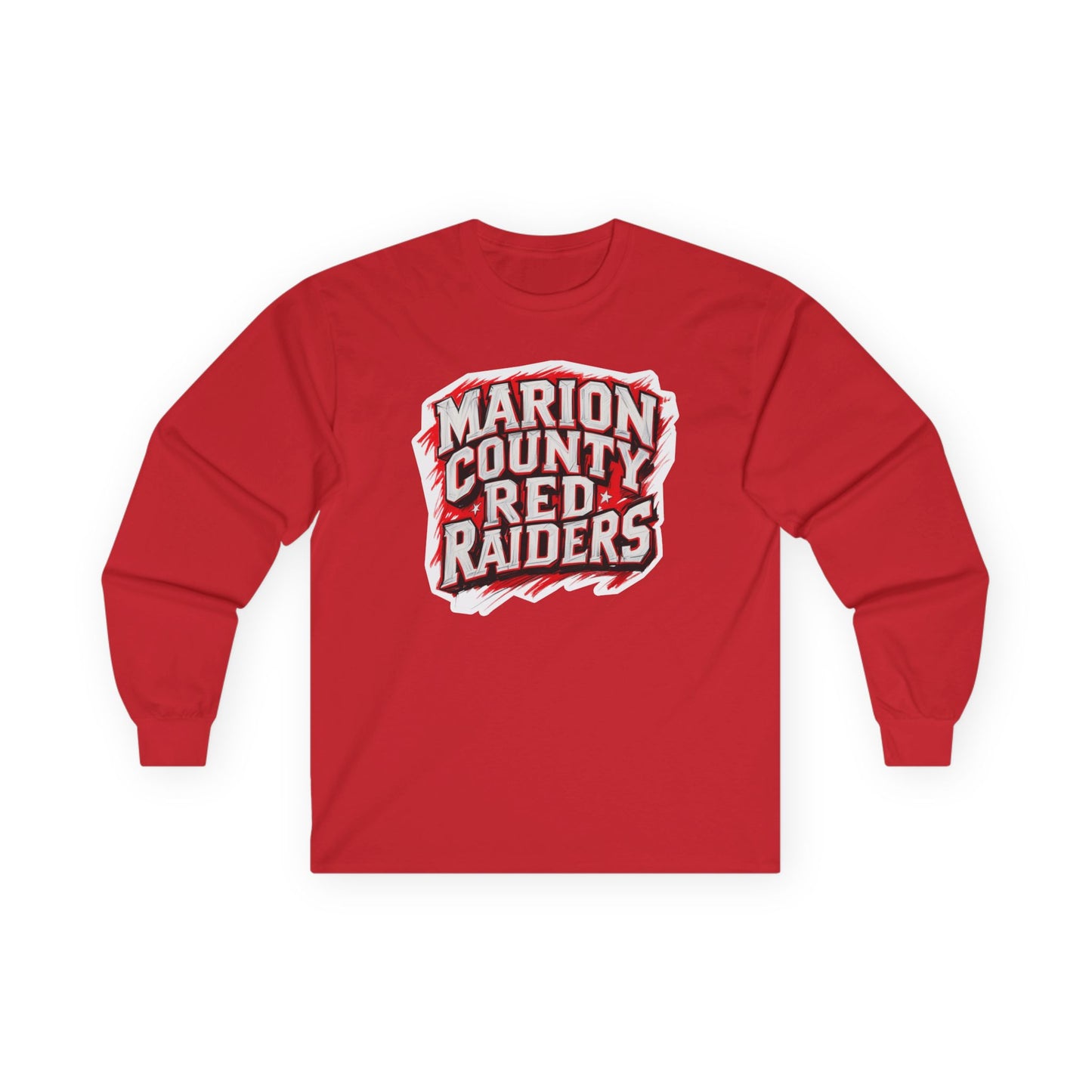 Adult Long Sleeve Tee \ Marion County Red Raiders \ MC1