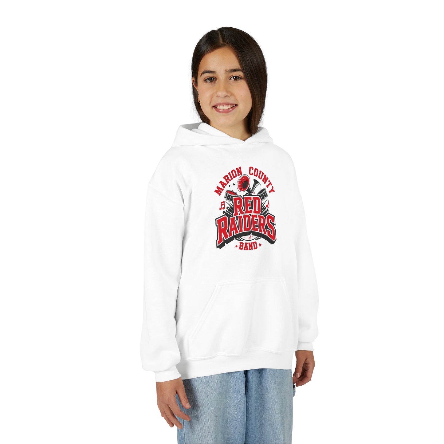 Youth Hoodie Sweatshirt \ Marion County Red Raiders Band \ MCB2