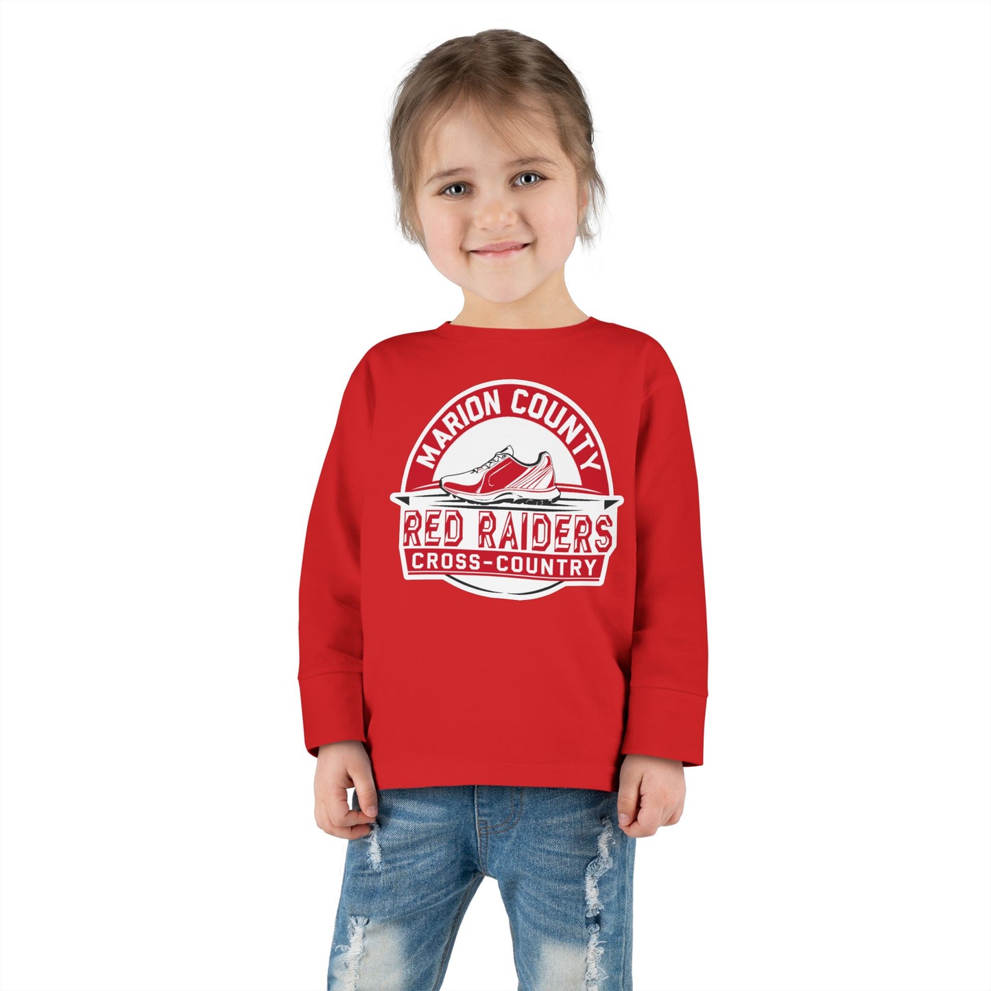 Toddler Long Sleeve Tee \ Marion County Red Raiders Cross-Country \ MCCC1