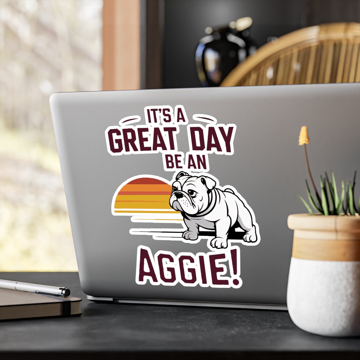 Kiss-Cut Vinyl Decal \ It's a Great Day to be an Aggie! \ GDA3