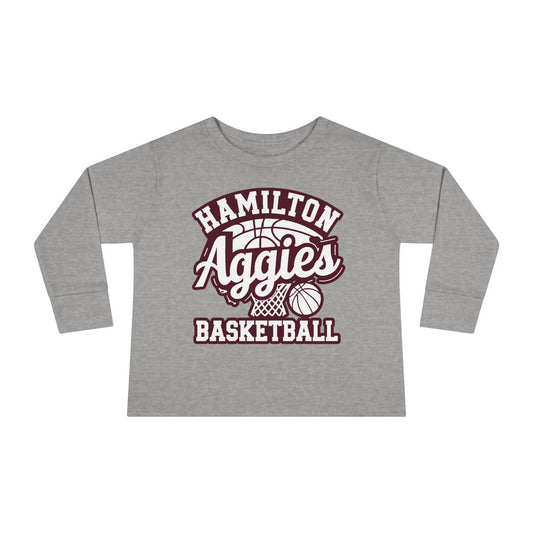 Toddler Long Sleeve Tee \ Hamilton Aggies Basketball \ HABBG1