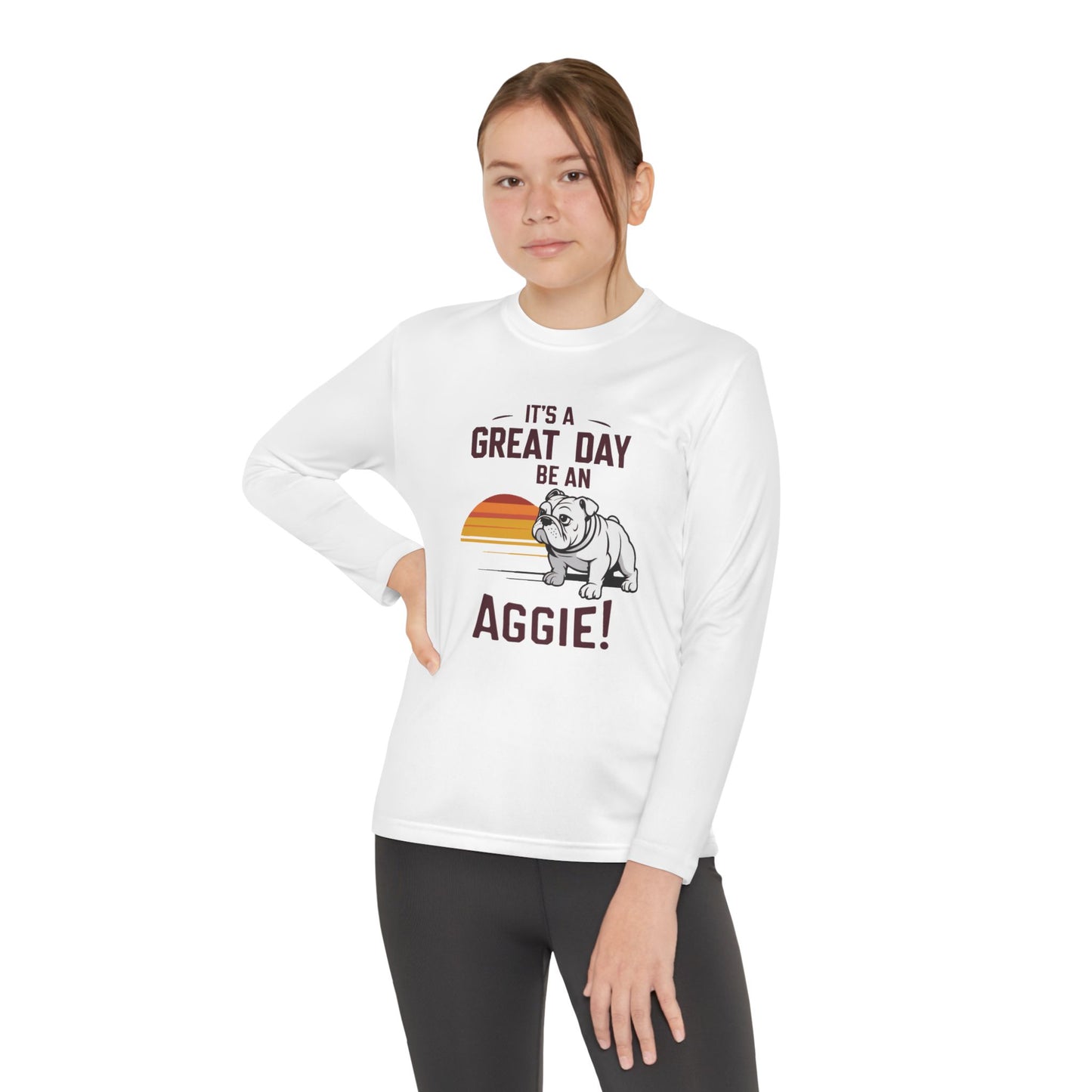 Youth Long Sleeve Tee \ It's a Great Day to be an Aggie! \ GDA3