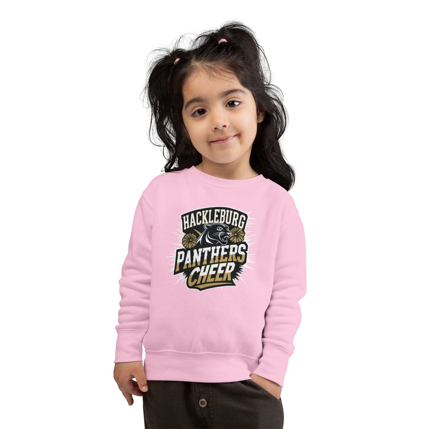 Toddler Crewneck Sweatshirt \ Hackleburg Panthers Cheer \ HPC1