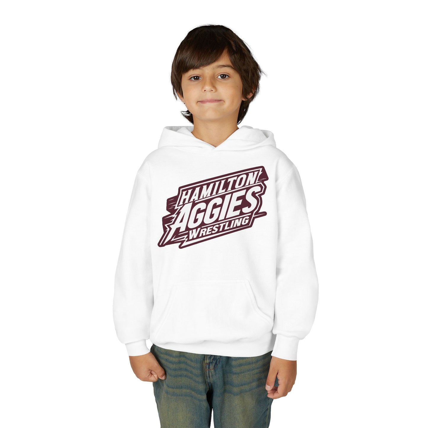 Youth Hoodie Sweatshirt \ Hamilton Aggies Wrestling \ HAW1