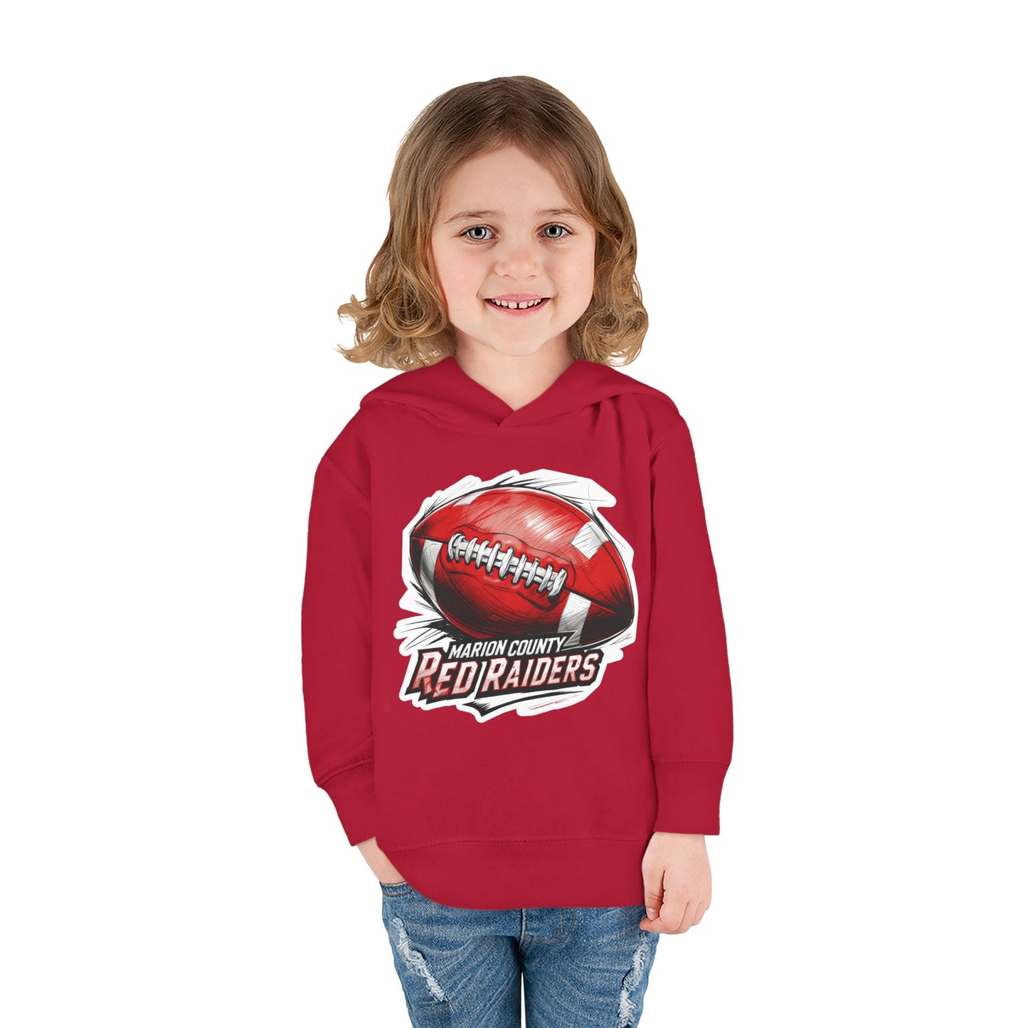 Toddler Hoodie Sweatshirt \ Marion County Red Raiders Football \ MCF1