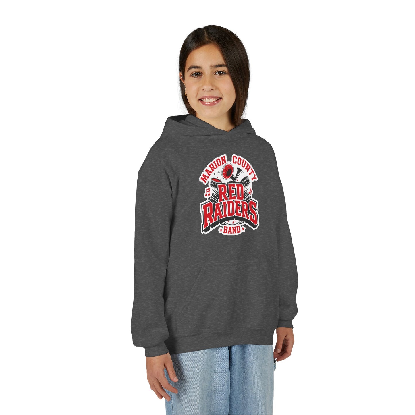Youth Hoodie Sweatshirt \ Marion County Red Raiders Band \ MCB2