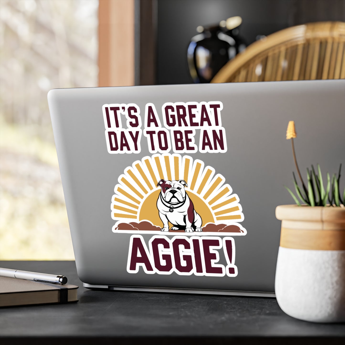 Kiss-Cut Vinyl Decal \ It's a Great Day to be an Aggie! \ GDA4