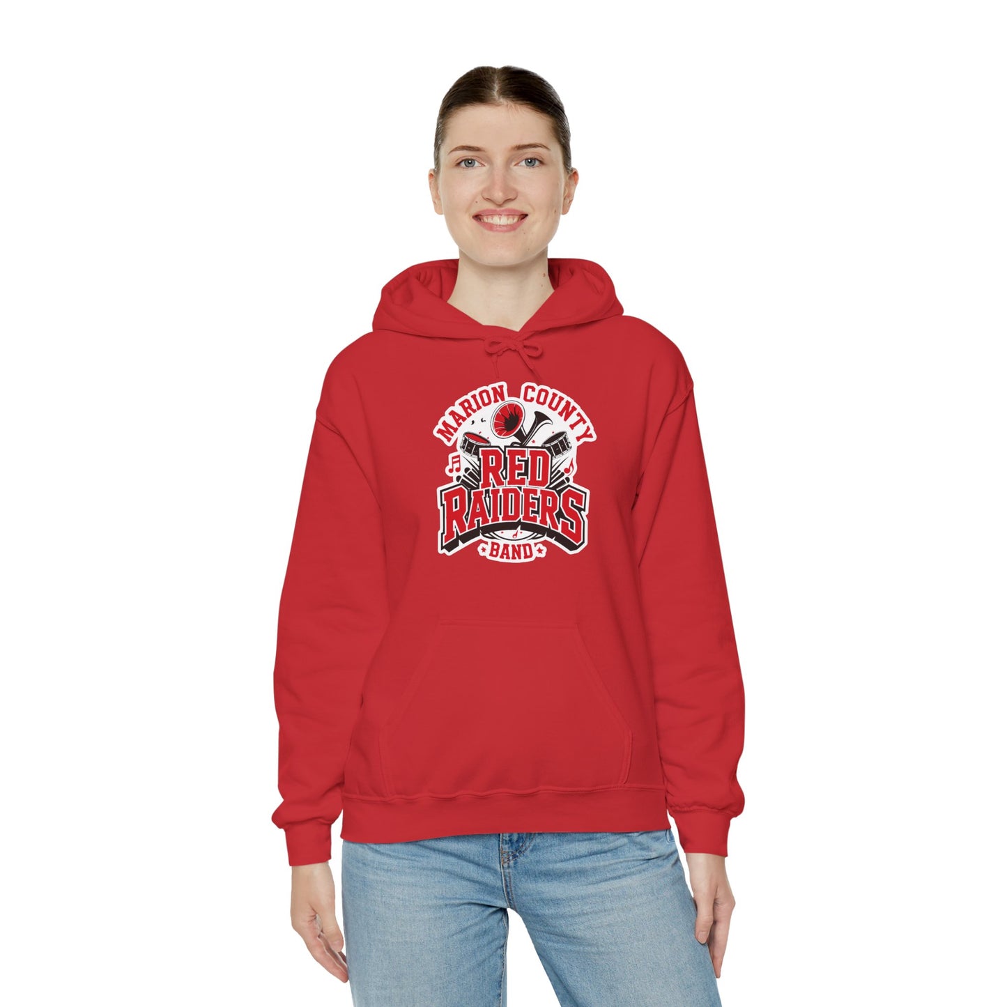 Adult Hoodie Sweatshirt \ Marion County Red Raiders Band \ MCB2