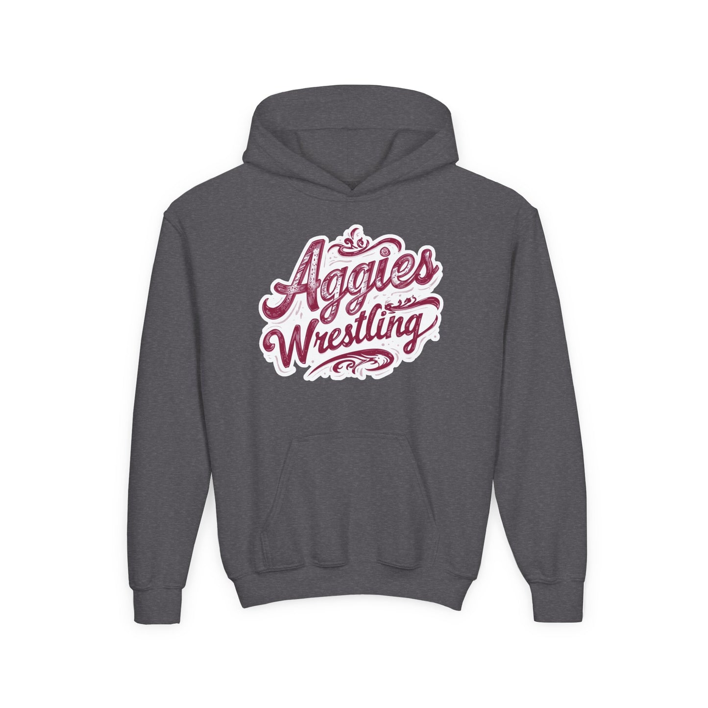 Youth Hoodie Sweatshirt \ Hamilton Aggies Wrestling \ HAWG2