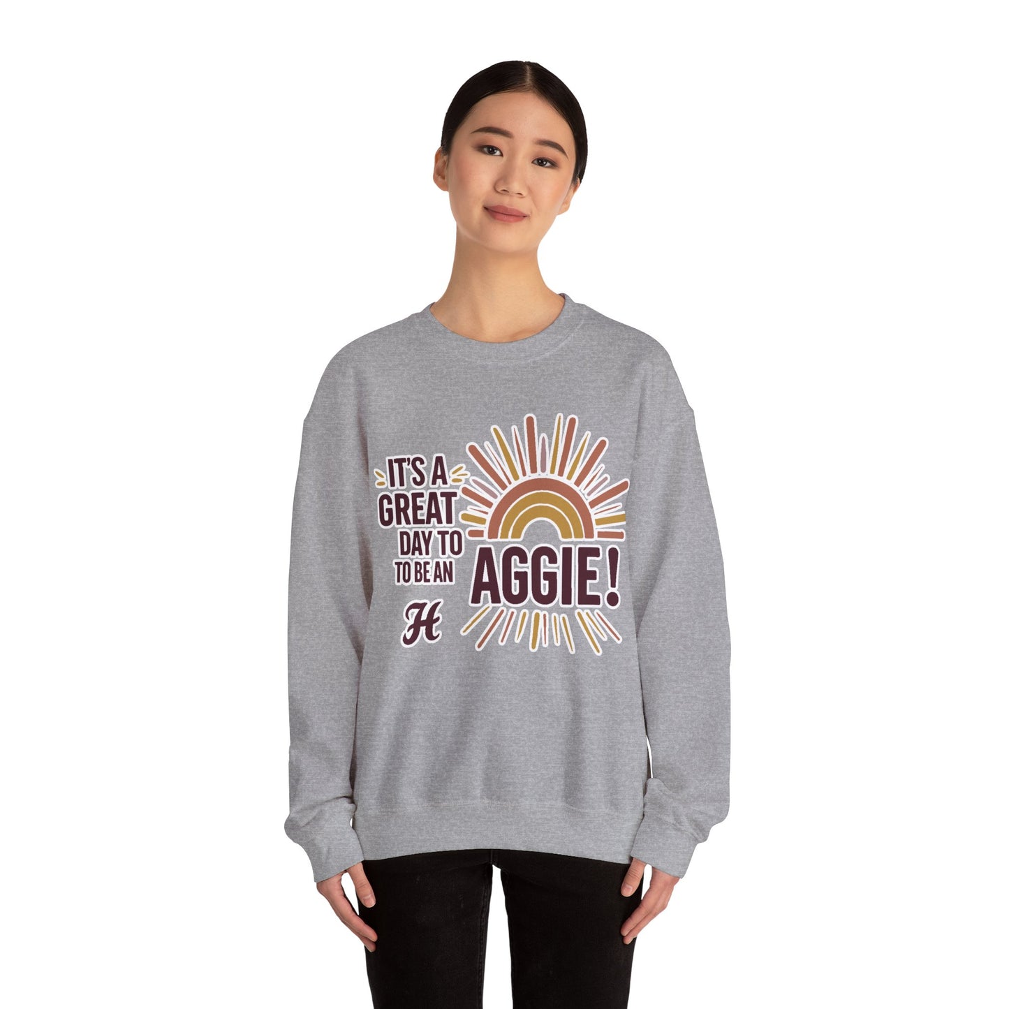 Adult Crewneck Sweatshirt \ It's a Great Day to be an Aggie! \ GDA1