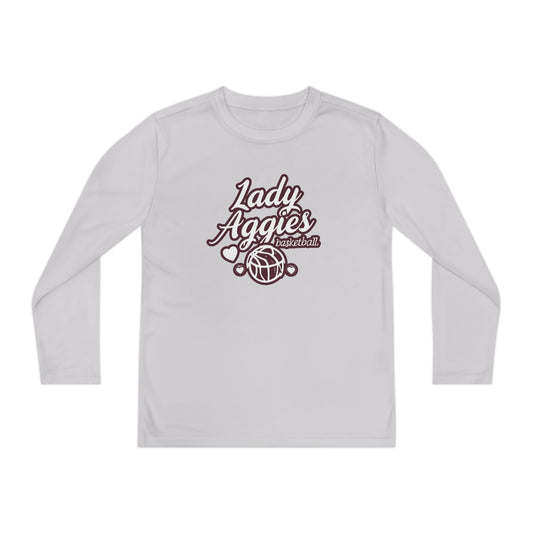 Youth Long Sleeve Tee \ Hamilton Aggies Basketball \ HABBG2