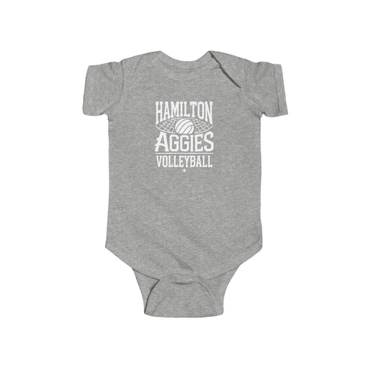 Short Sleeve Baby Bodysuit \ Hamilton Aggies Volleyball \ HAV2