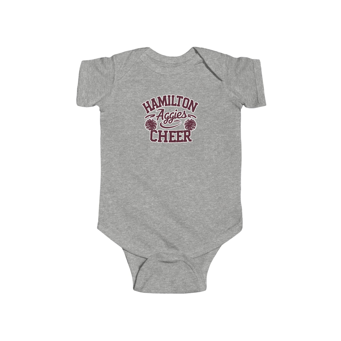 Short Sleeve Baby Bodysuit \ Hamilton Aggies Cheer \ Style HAC2