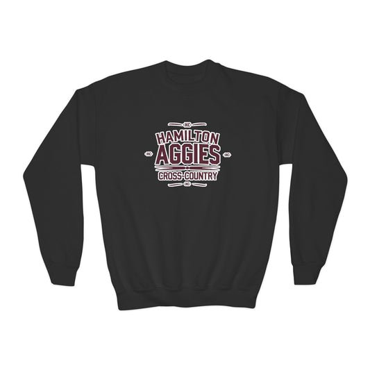 Youth Crewneck Sweatshirt \ Hamilton Aggies Cross-Country \ HCC1