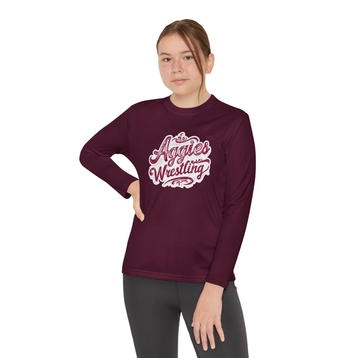 Youth Long Sleeve Tee \ Hamilton Aggies Wrestling \ HAWG2