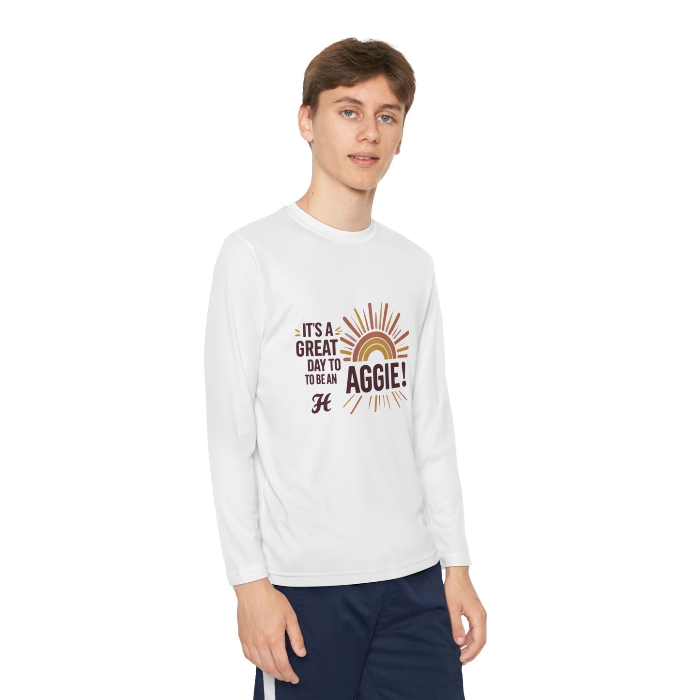 Youth Long Sleeve Tee \ It's a Great Day to be an Aggie! \ GDA1