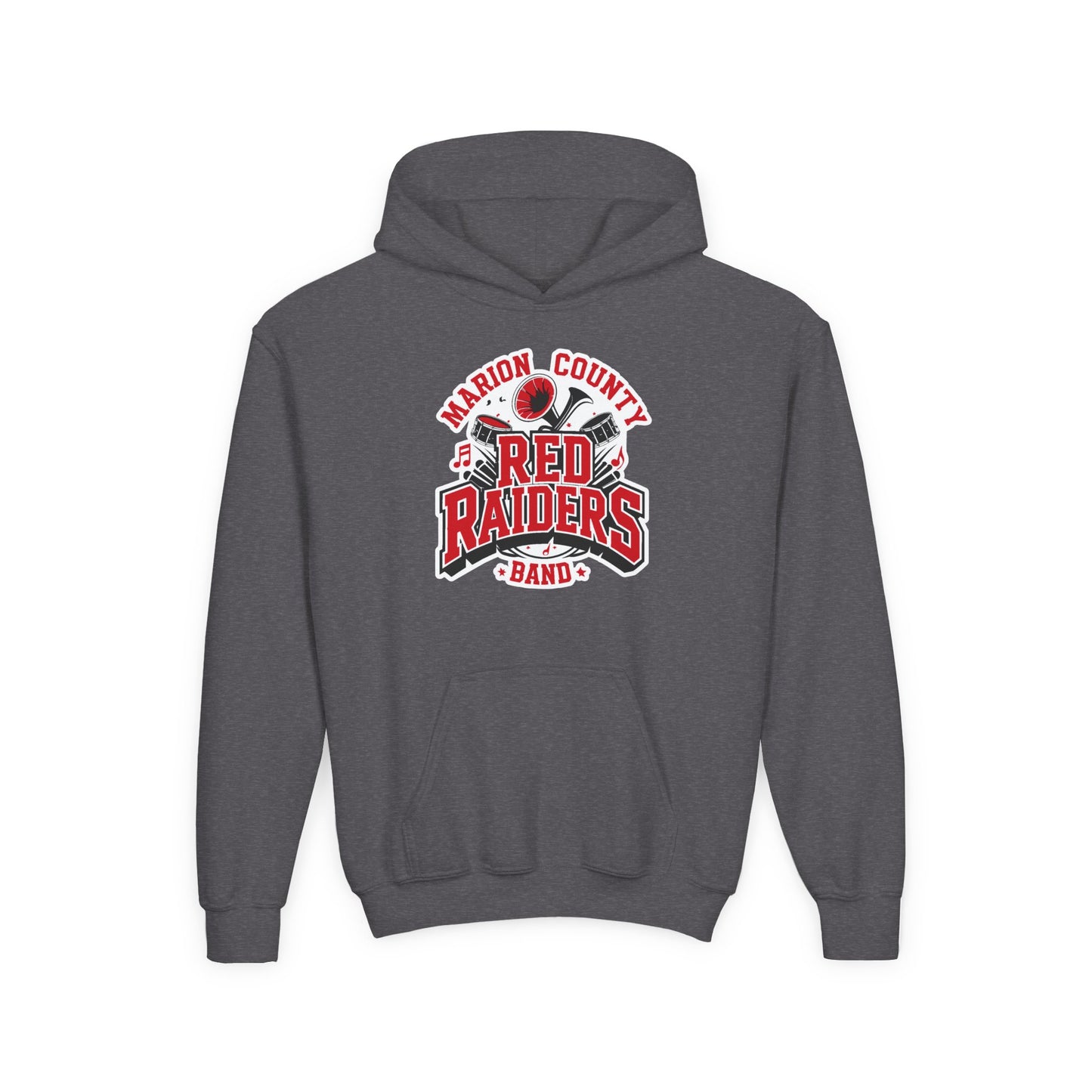 Youth Hoodie Sweatshirt \ Marion County Red Raiders Band \ MCB2