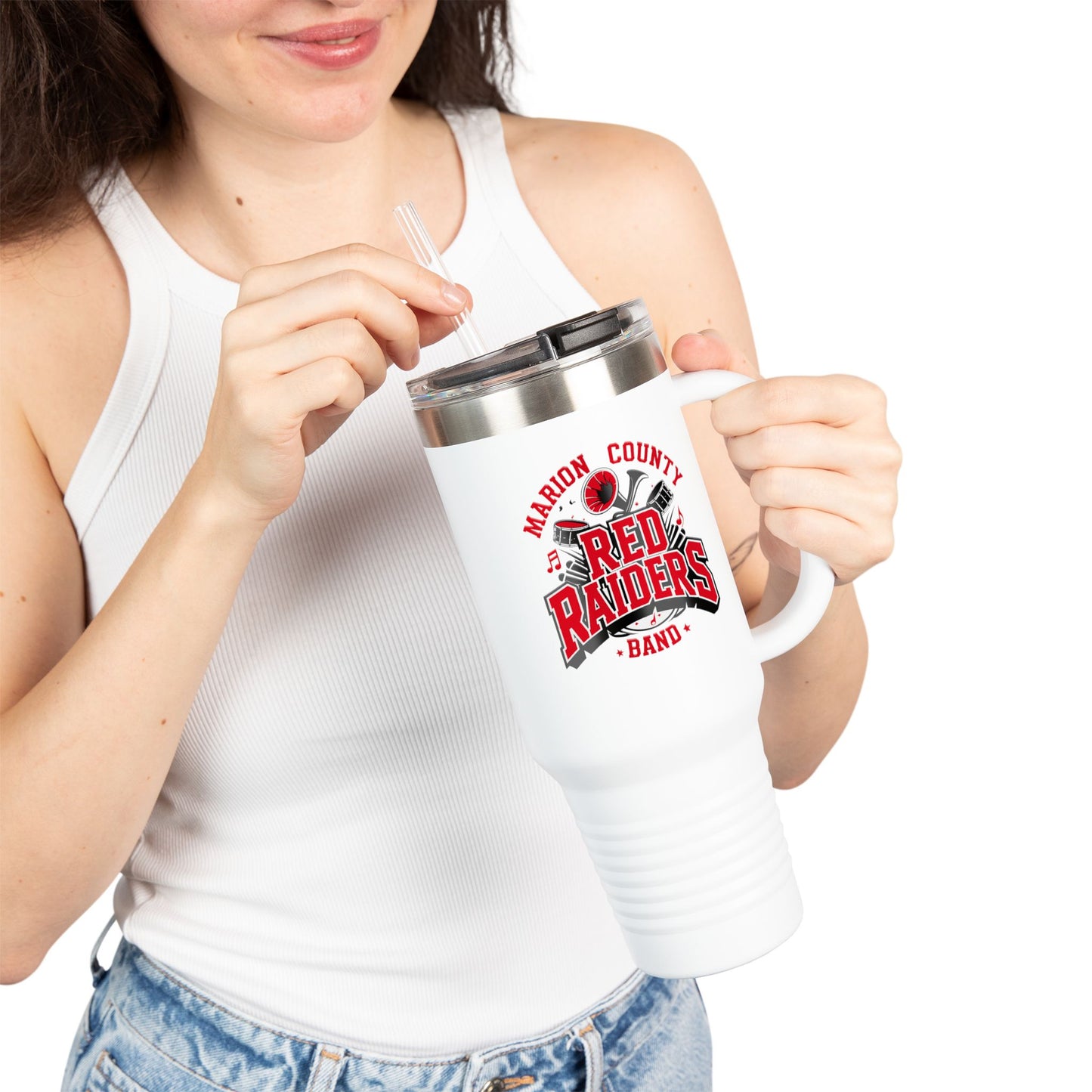 40oz Insulated Tumbler \ Marion County Red Raiders Band \ MCB2