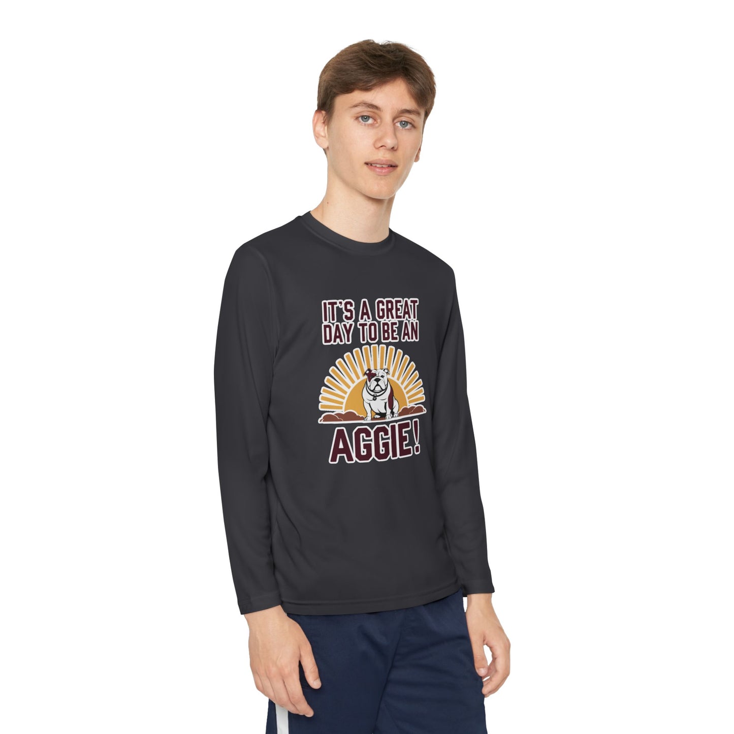 Youth Long Sleeve Tee \ It's a Great Day to be an Aggie! \ GDA4