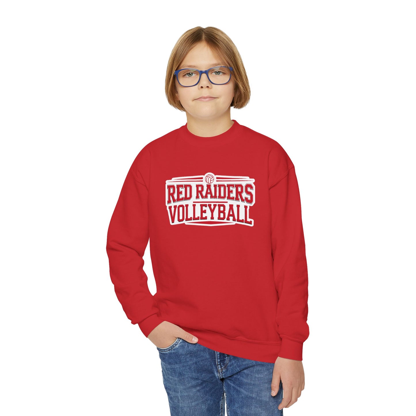 Youth Crewneck Sweatshirt \ Marion County Red Raiders Volleyball \ MCV2