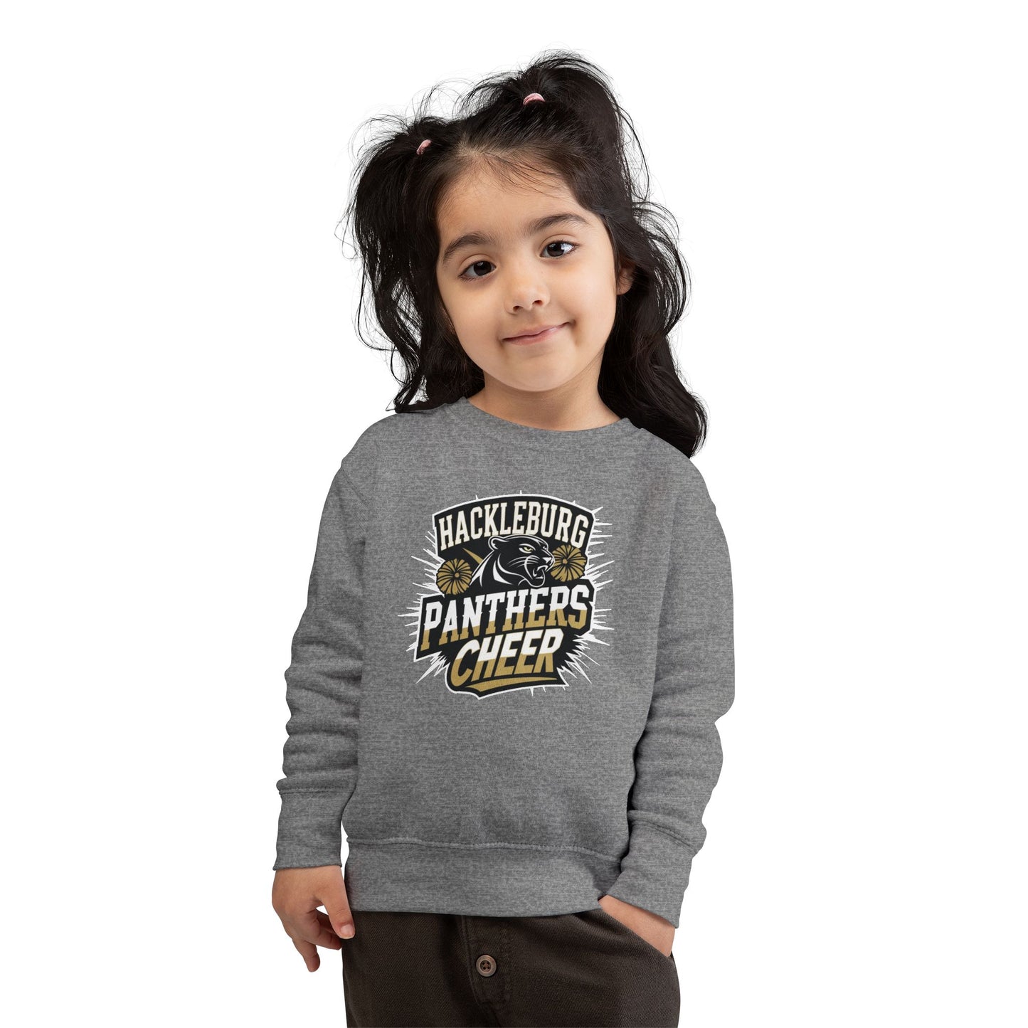 Toddler Crewneck Sweatshirt \ Hackleburg Panthers Cheer \ HPC1