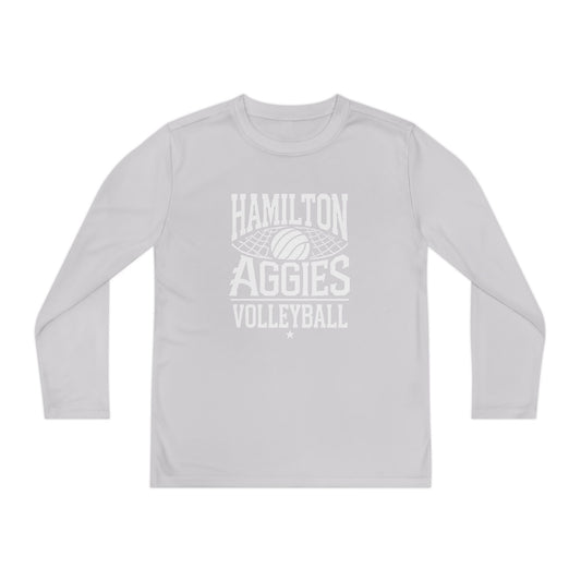 Youth Long Sleeve Tee \ Hamilton Aggies Volleyball \ HAV2