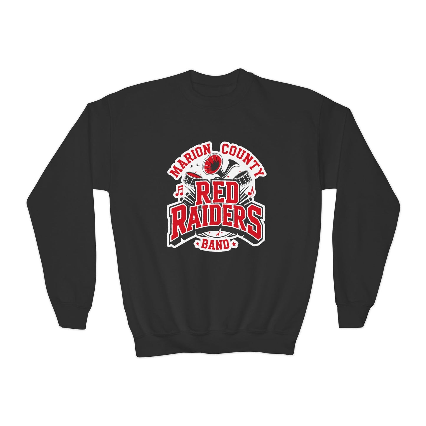 Youth Crewneck Sweatshirt \ Marion County Red Raiders Band \ MCB2