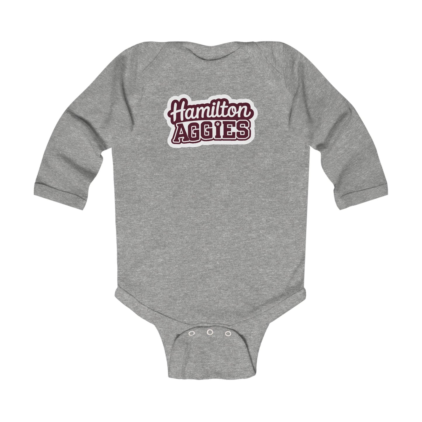 Long Sleeve Baby Bodysuit \ Hamilton Aggies \ HAG2