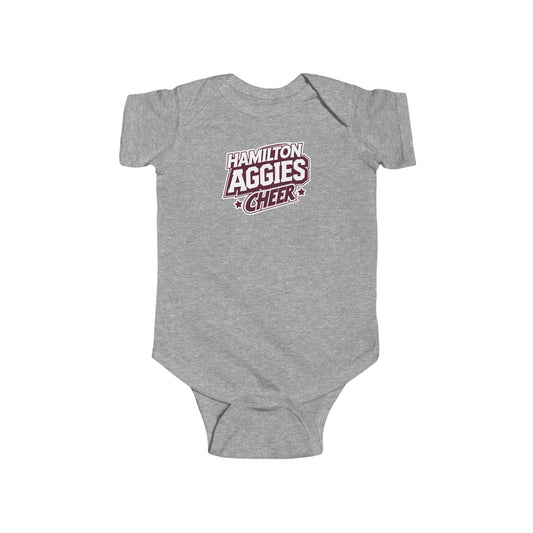 Short Sleeve Baby Bodysuit \ Hamilton Aggies Cheer \ HAC1