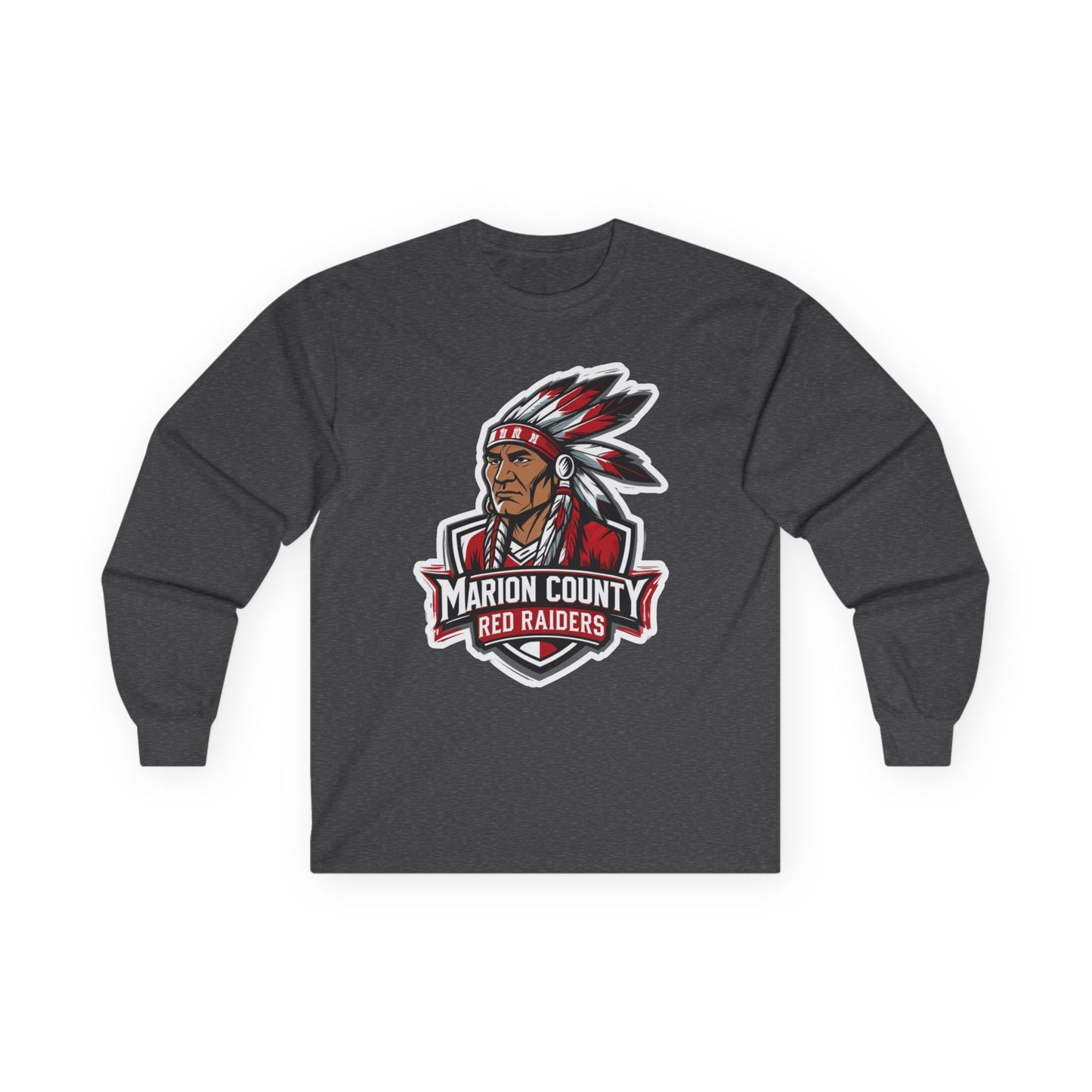 Adult Long Sleeve Tee \ Marion County Red Raiders \ MC2