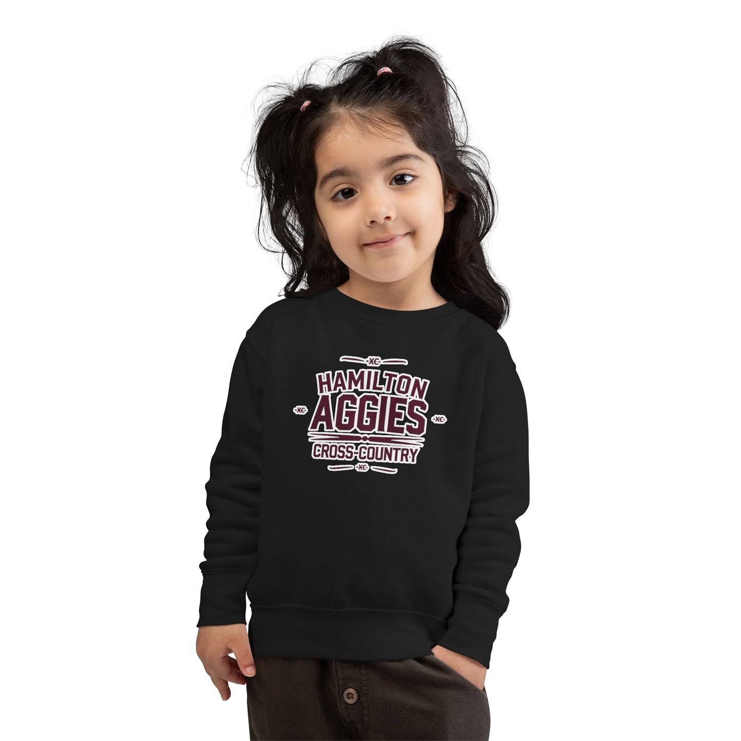 Toddler Crewneck Sweatshirt \ Hamilton Aggies Cross-Country \ HCC1