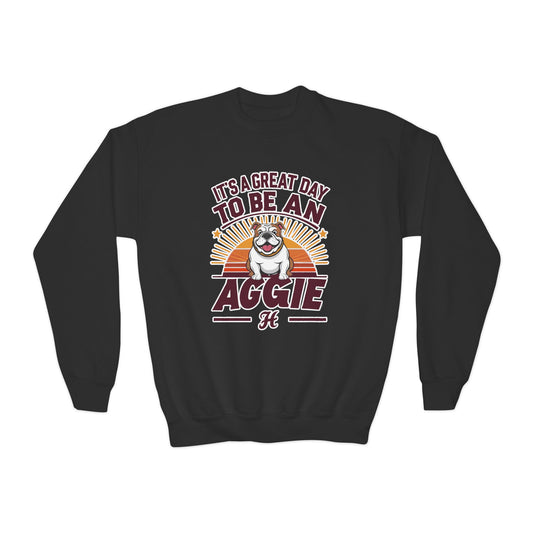 Youth Crewneck Sweatshirt \ It's a Great Day to be an Aggie! \ GDA2
