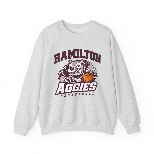 Adult Crewneck Sweatshirt \ Hamilton Aggies Basketball \ HABK1