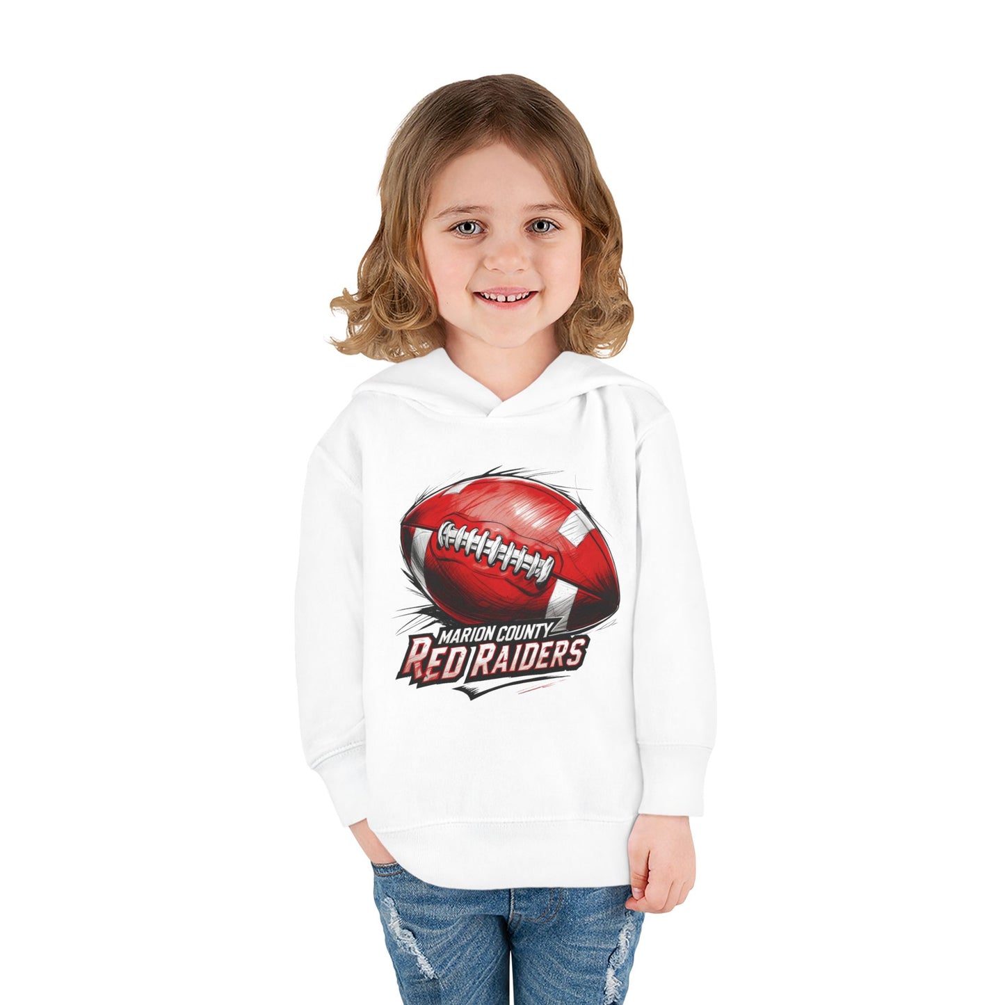 Toddler Hoodie Sweatshirt \ Marion County Red Raiders Football \ MCF1