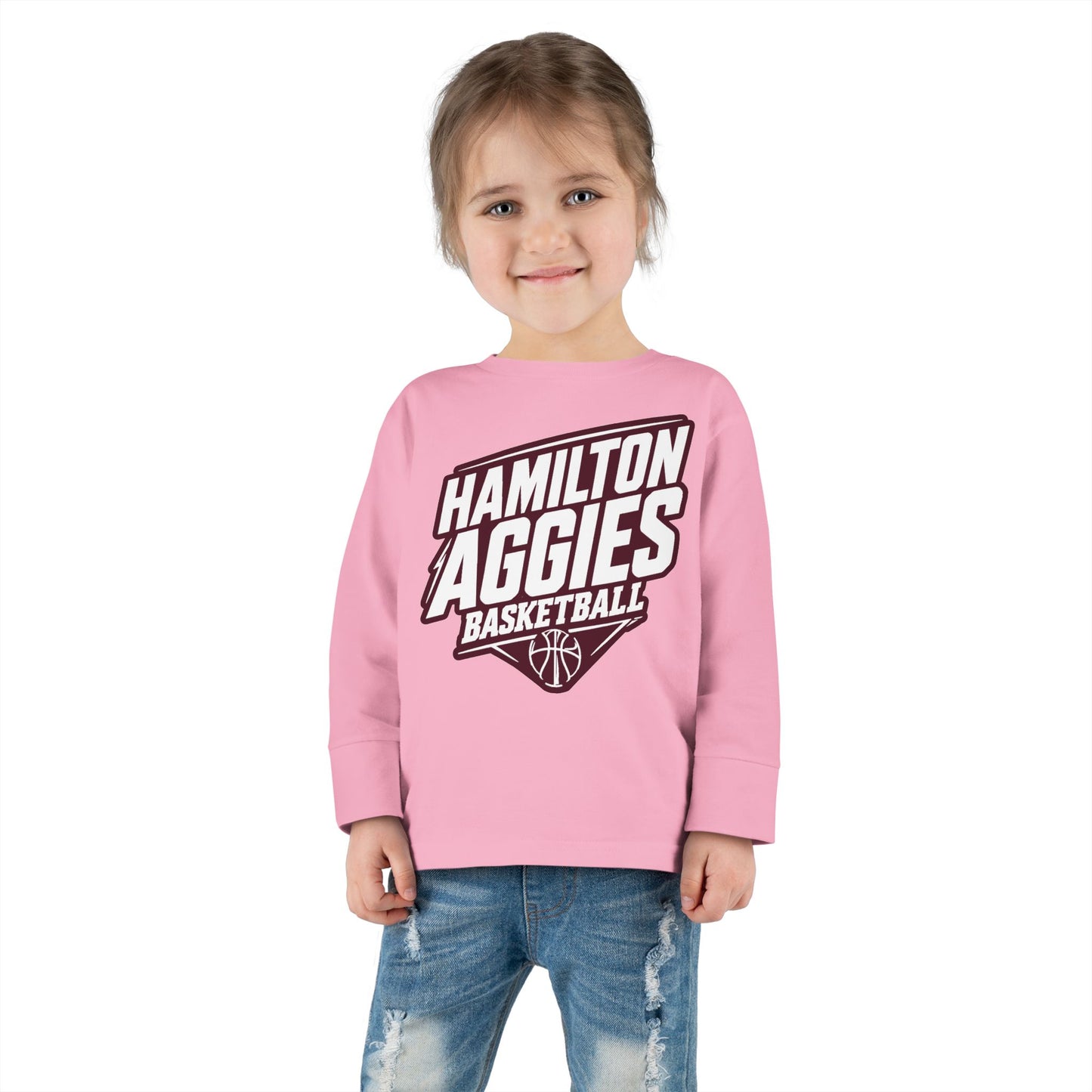 Toddler Long Sleeve Tee \ Hamilton Aggies Basketball \ HABK2