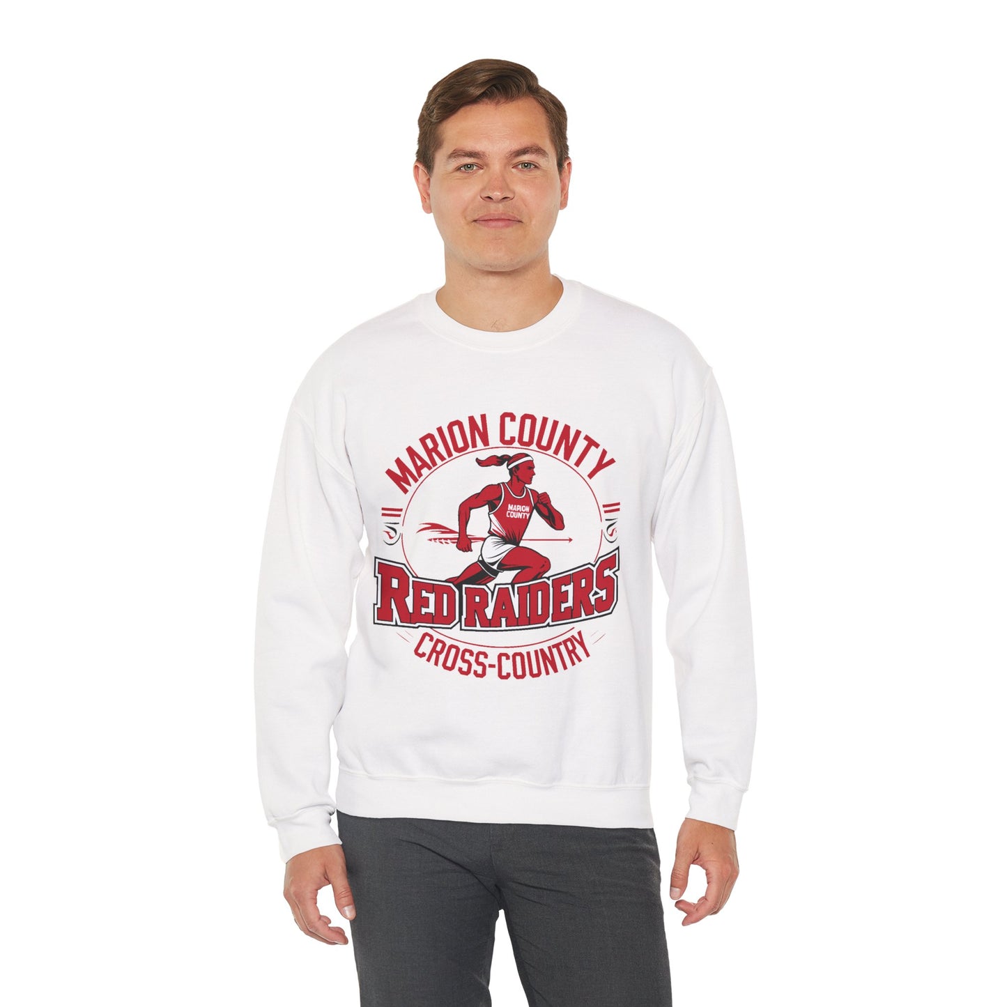 Adult Crewneck Sweatshirt \ Marion County Red Raiders Cross-Country \ MCCC2