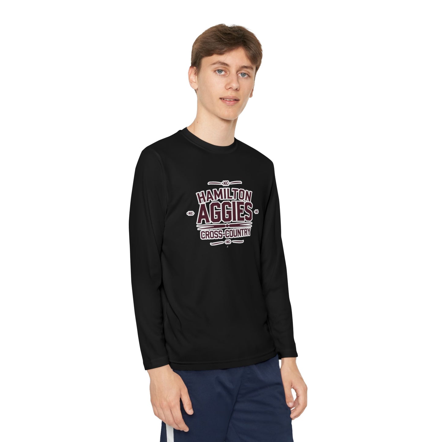 Youth Long Sleeve Tee \ Hamilton Aggies Cross-Country \ HCC1