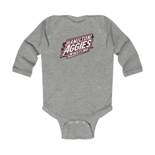 Long Sleeve Baby Bodysuit \ Hamilton Aggies Wrestling \ HAW1
