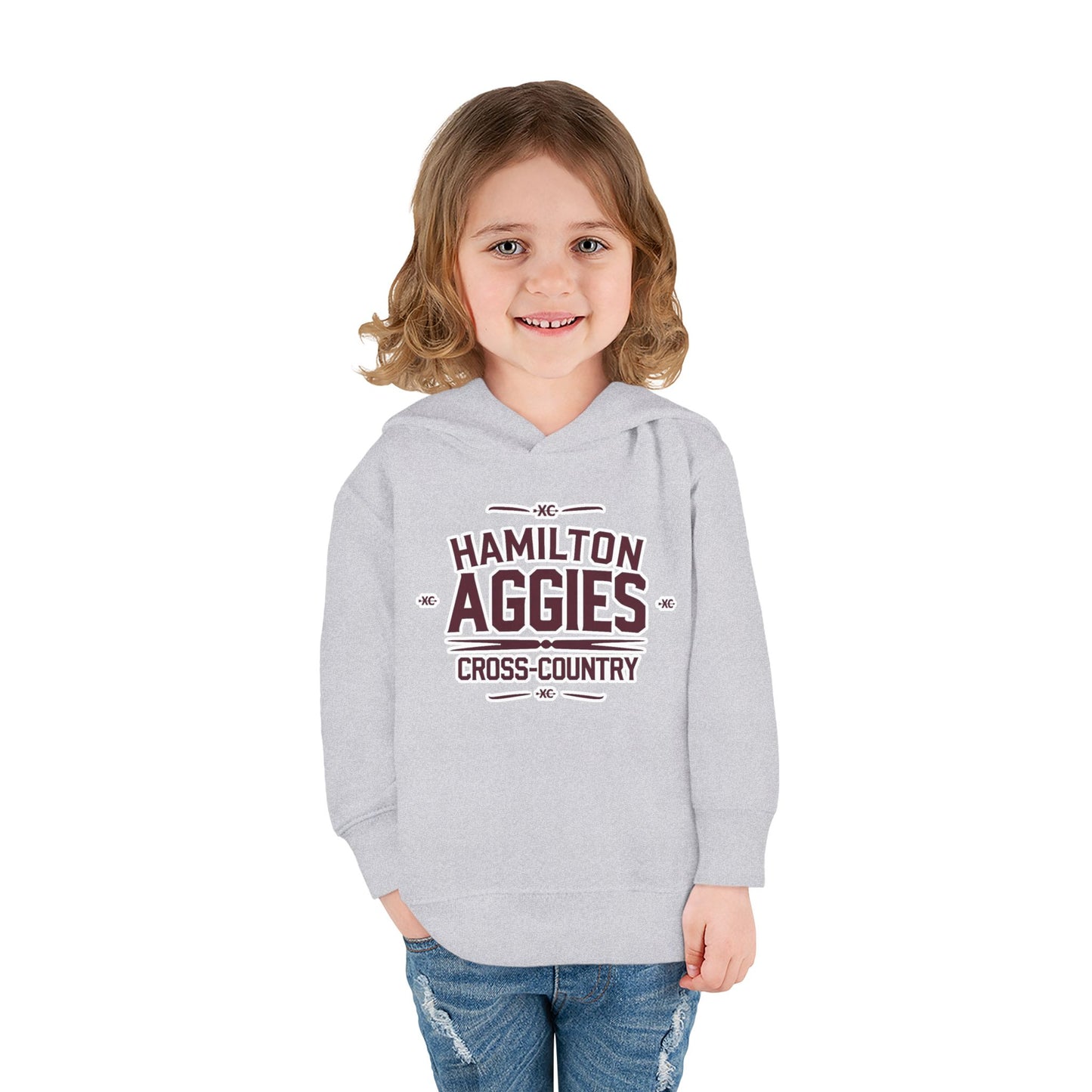 Toddler Hoodie Sweatshirt \ Hamilton Aggies Cross-Country \ HCC1
