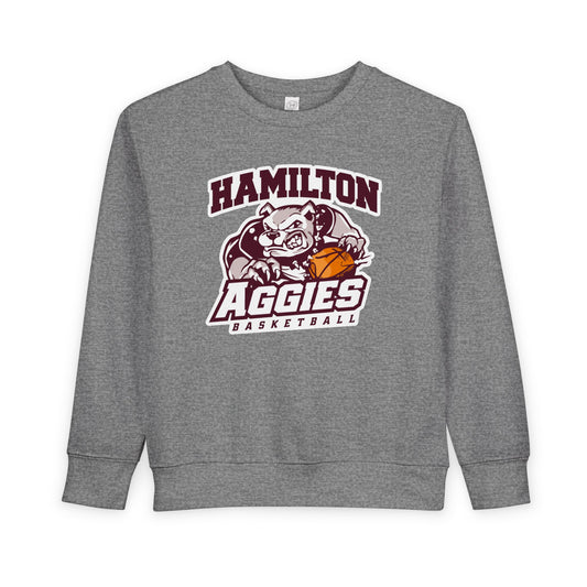 Toddler Crewneck Sweatshirt \ Hamilton Aggies Basketball \ HABK1
