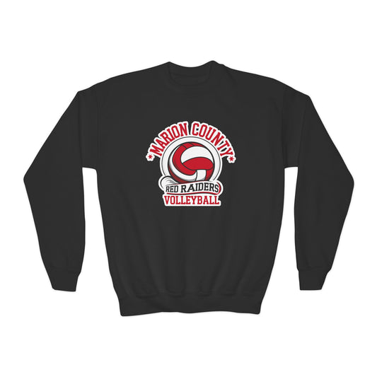 Youth Crewneck Sweatshirt \ Marion County Red Raiders Volleyball \ MCV1