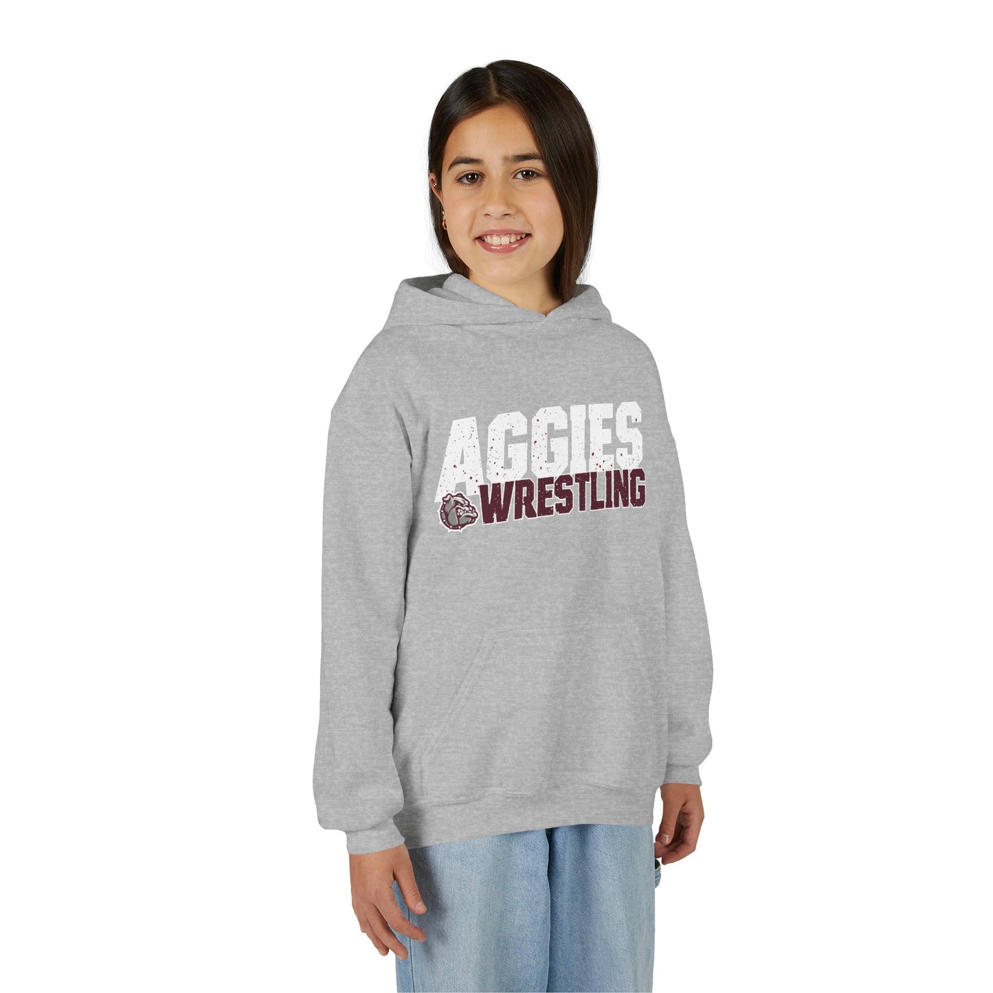 Youth Hoodie Sweatshirt \ Hamilton Aggies Wrestling \ HAW3