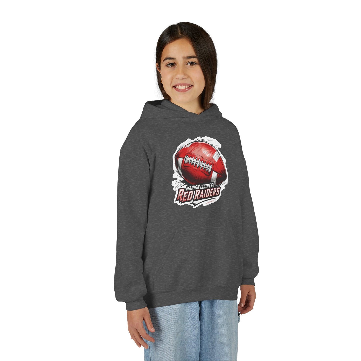 Youth Hoodie Sweatshirt \ Marion County Red Raiders Football \ MCF1