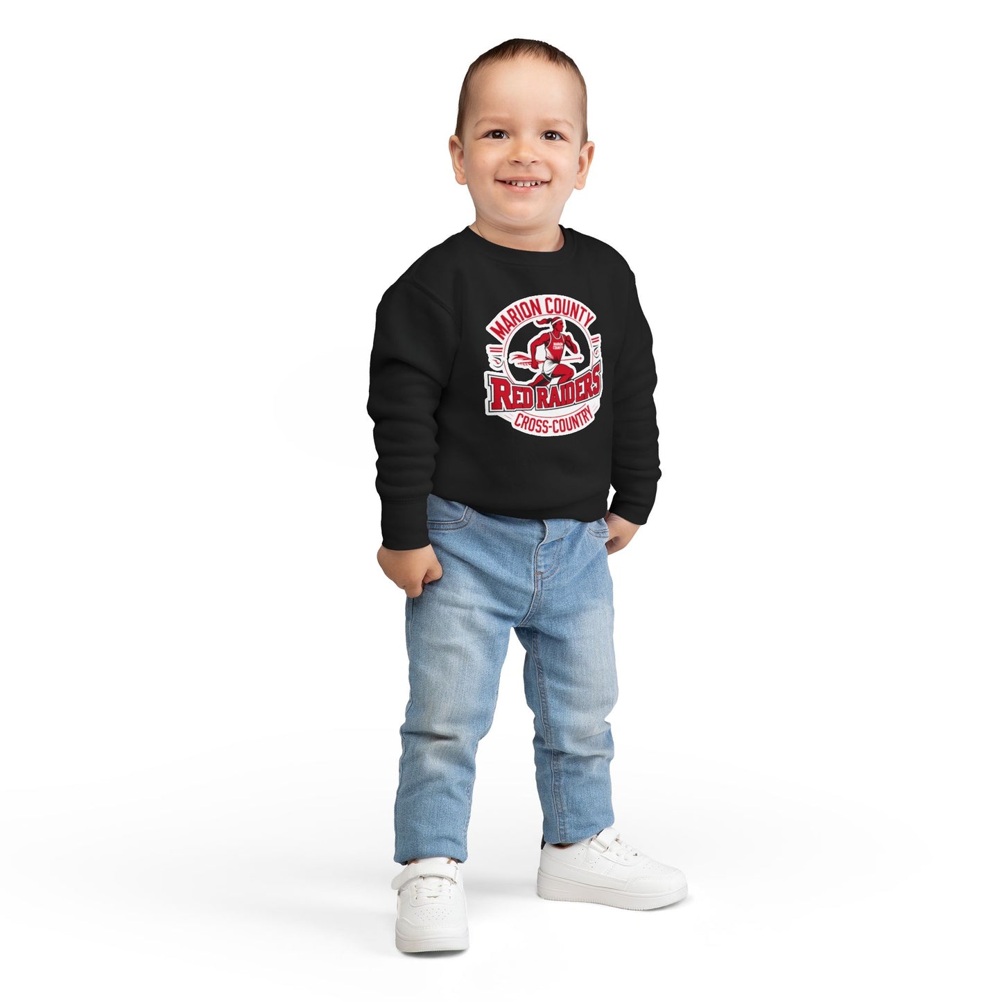 Toddler Crewneck Sweatshirt \ Marion County Red Raiders Cross-Country \ MCCC2